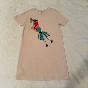 Tea Collection Girls Size 7 | Island Bird T-shirt Dress | Super Soft Cotton 🦜🩷